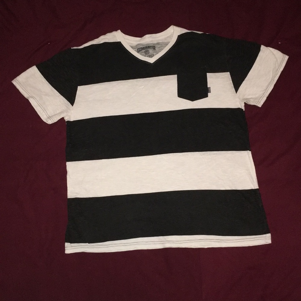 Mens Striped V-Neck Tee